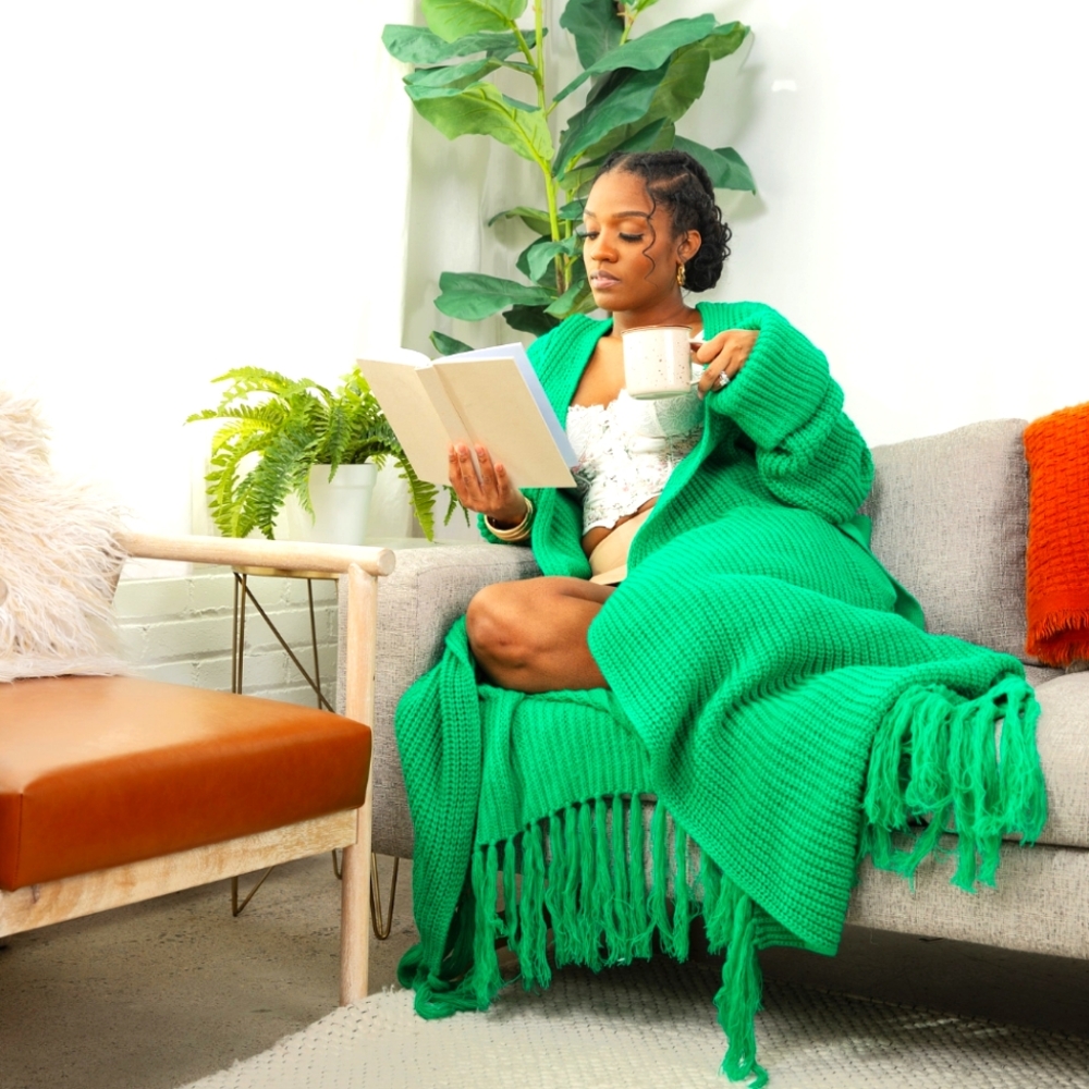 Long Green cardigan